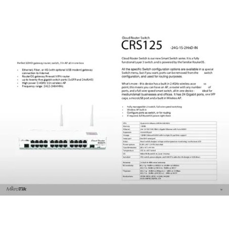 Switch Mikrotik CRS125-24G-1S-2HnD-IN