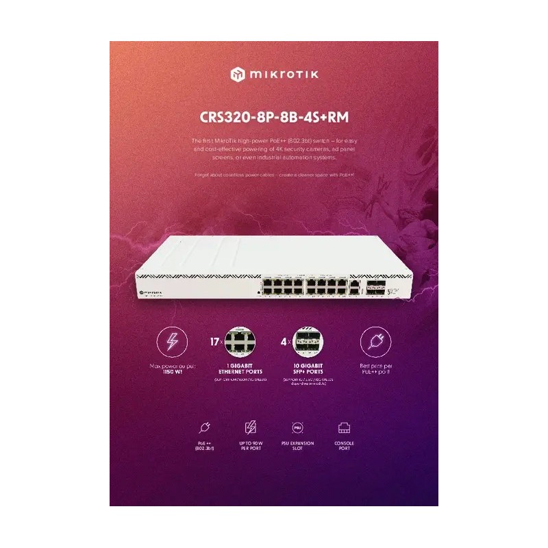 Switch Mikrotik CRS320-8P-8B-4S+RM