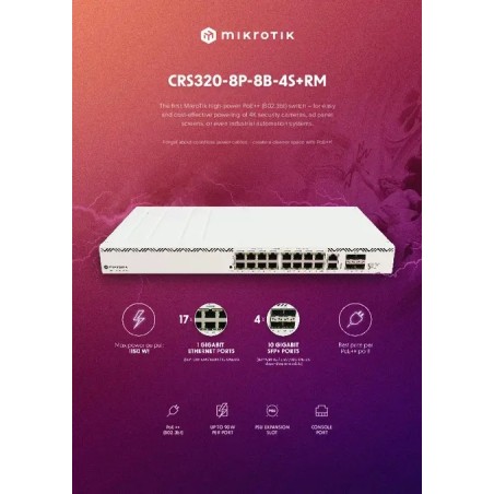 Switch Mikrotik CRS320-8P-8B-4S+RM