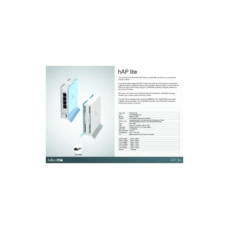 Switch Mikrotik hAP lite RB941-2nD-TC