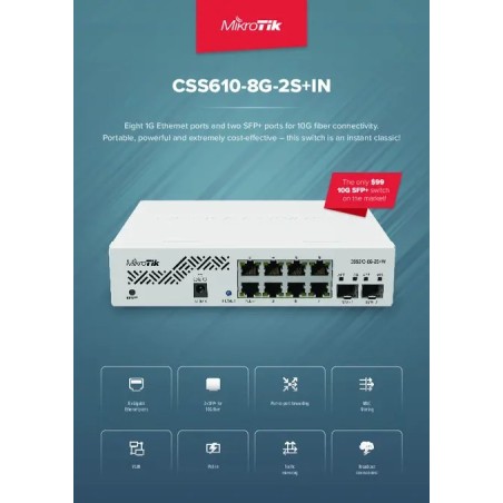 Switch Mikrotik CSS610-8G-2S+IN